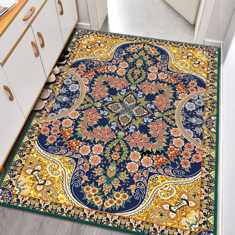 Traditional Home Decoration Carpet Symmetry Print Polyester Indoor Rug Stain Resistant Area Carpet