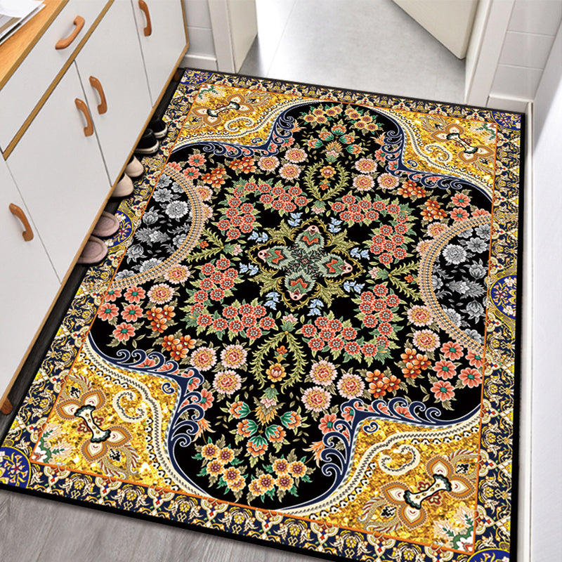 Traditional Home Decoration Carpet Symmetry Print Polyester Indoor Rug Stain Resistant Area Carpet