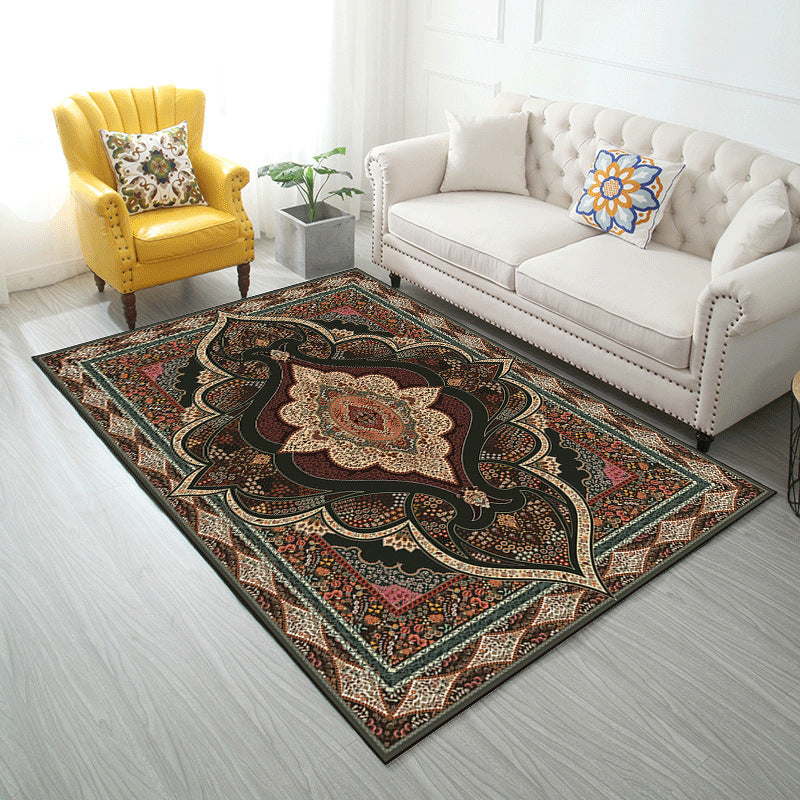 Shabby Chic Tribal Print Teppich Brown Polyester Fläche Rus