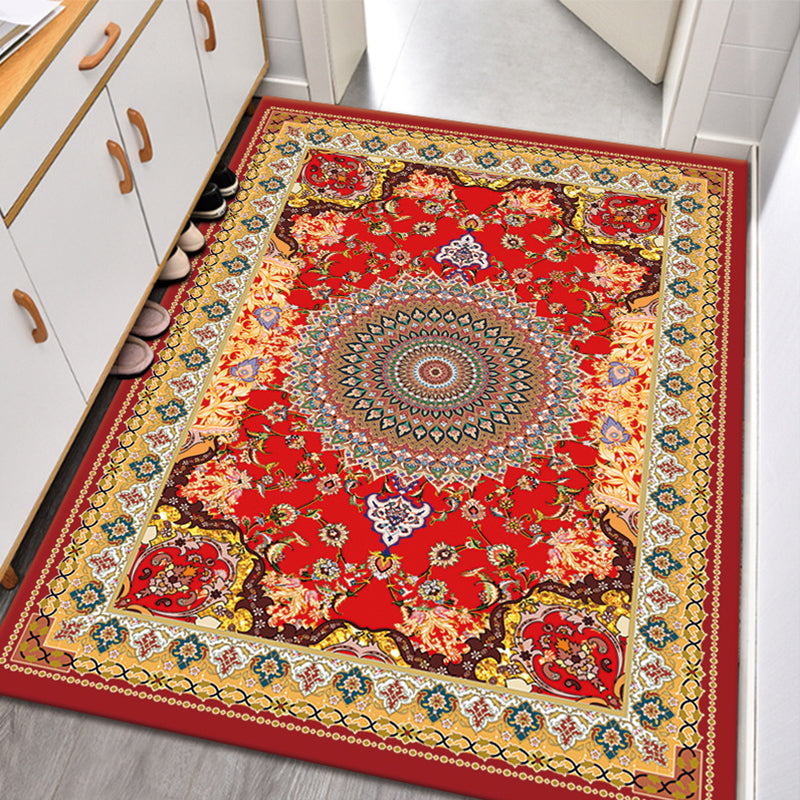 Vintage Symmetry Print Fläche Teppich Polyester Teppich nicht rutschfestes Innenteppich für Wohnzimmer