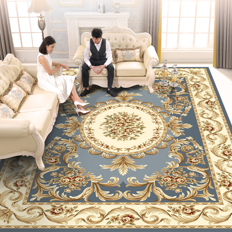 Funky Carpet Modern Floral Print Indoor Rug Polyester Non-Slip Backing Carpet for Living Room