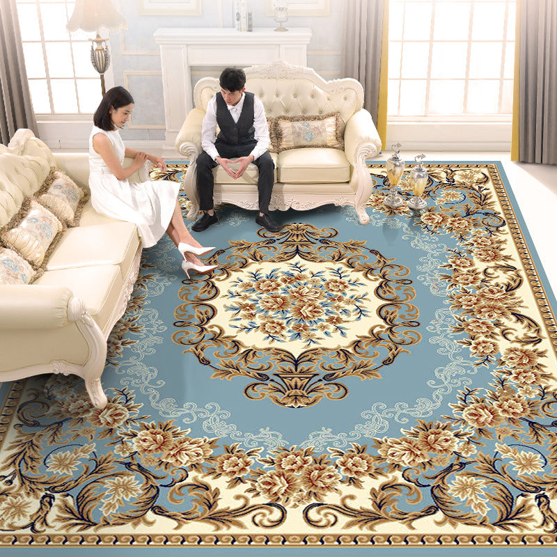 Funky Carpet Modern Floral Print Indoor Rug Polyester Non-Slip Backing Carpet for Living Room