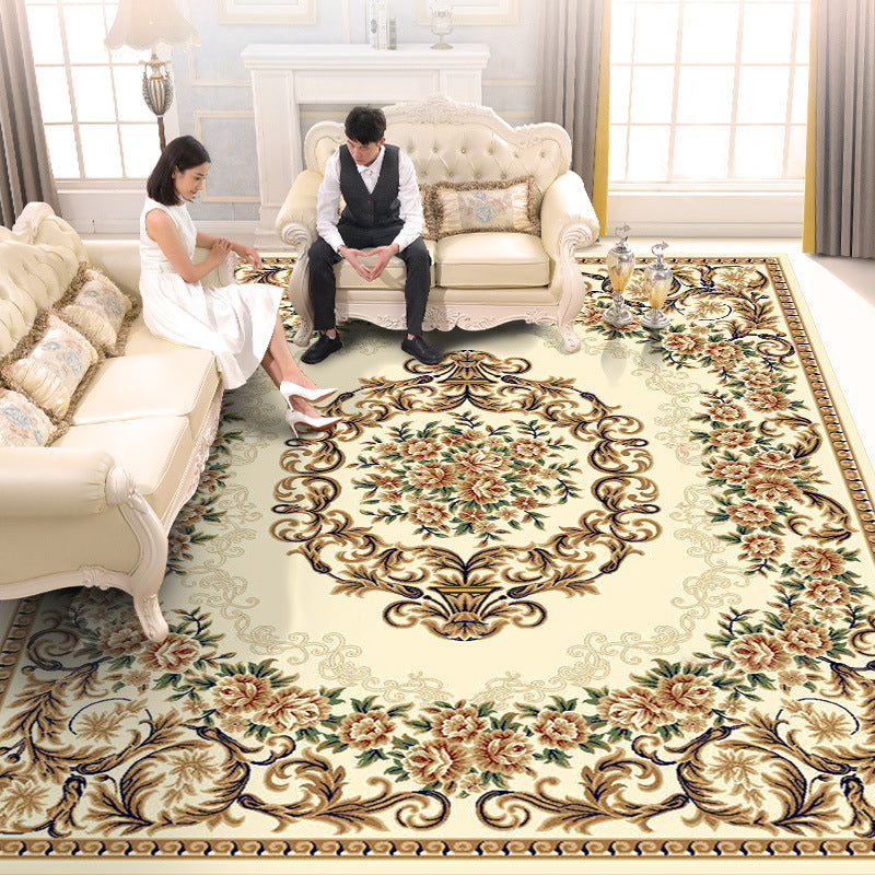 Funky Carpet Modern Floral Print Indoor Rug Polyester Non-Slip Backing Carpet for Living Room