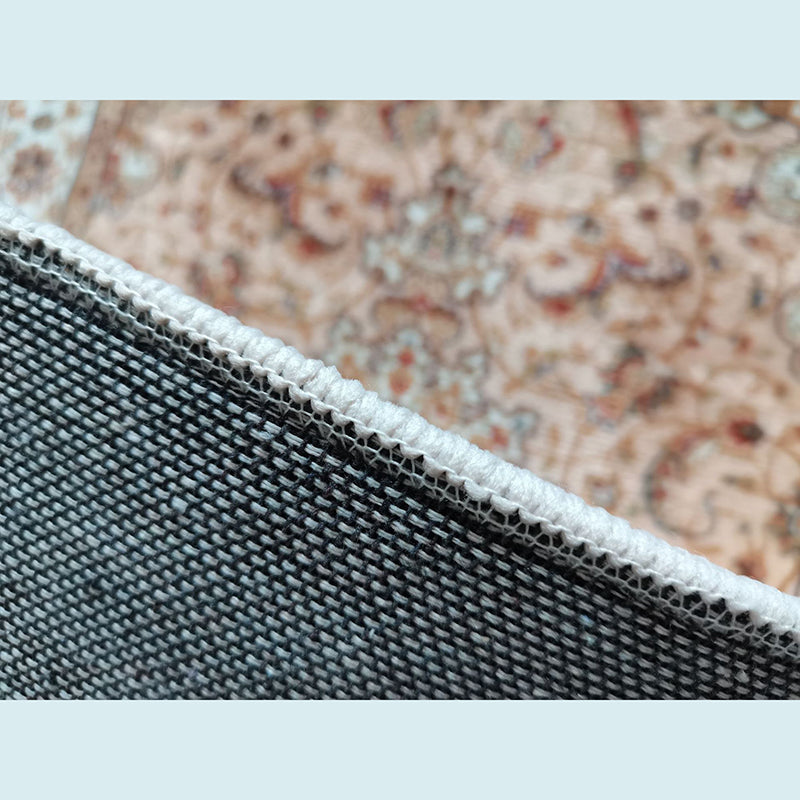 Vintage Indoor Room Area Rug Black Medallion Carpet Polyester Non-Split Area Carpet