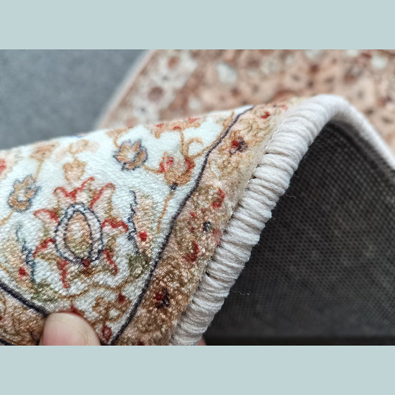 Blau Medaillon Area Teppich Polyester Vintage Teppich waschbarer Innenteppich für Innenraum