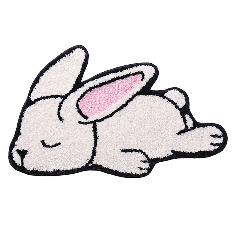 Yellow Bedroom Area Rug Animal Pattern Polyester Rug Washable Anti-Slip Rug