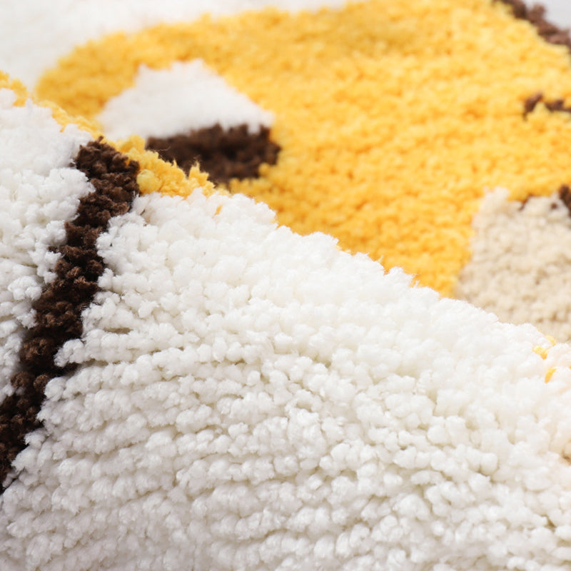 Yellow Bedroom Area Rug Animal Pattern Polyester Rug Washable Anti-Slip Rug