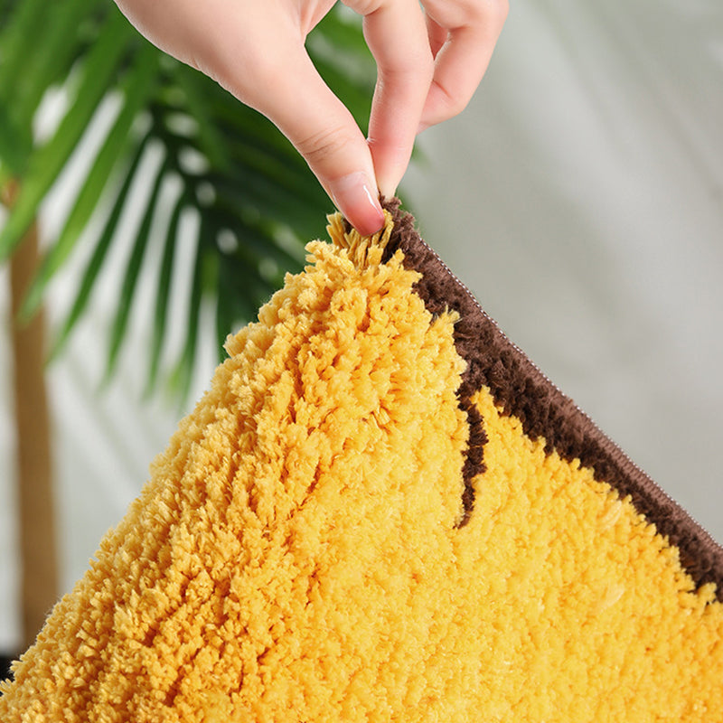 Yellow Bedroom Area Rug Animal Pattern Polyester Rug Washable Anti-Slip Rug