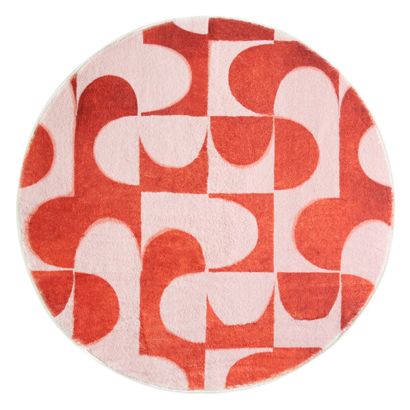 Contemporary Geometric Rug Green Polyester Indoor Carpet Washable Area Rug for Home Decor