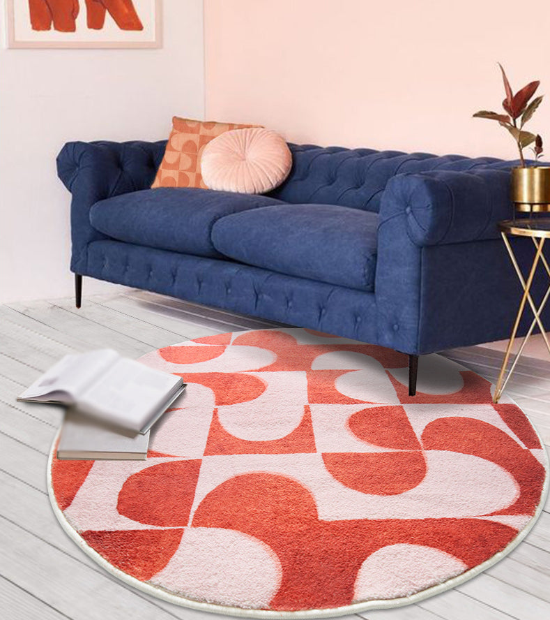 Contemporary Geometric Rug Green Polyester Indoor Carpet Washable Area Rug for Home Decor