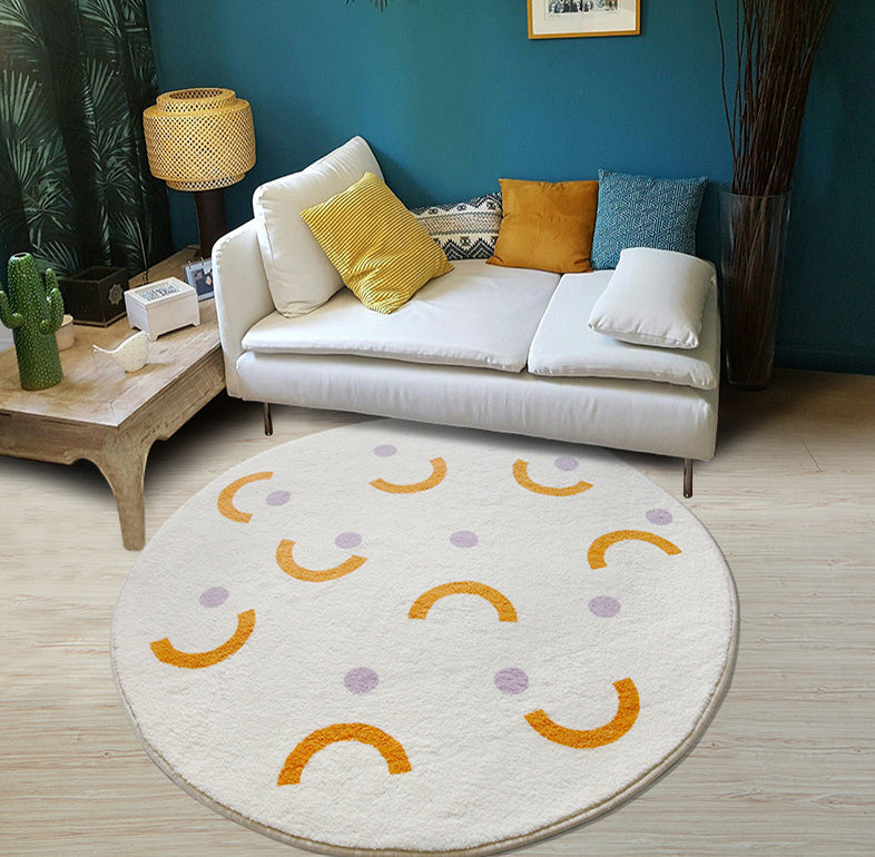 Contemporary Geometric Rug Green Polyester Indoor Carpet Washable Area Rug for Home Decor