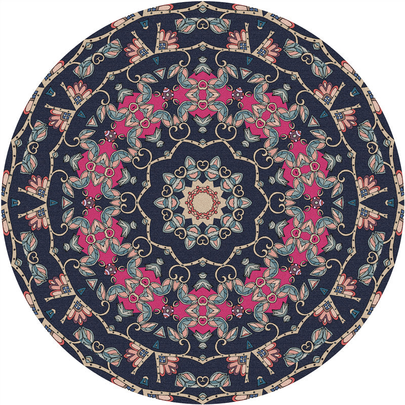 Brown Shabby Chic Rug Polyester Tribal Pattern Carpet Non-Slip Area Rug for Home Decor