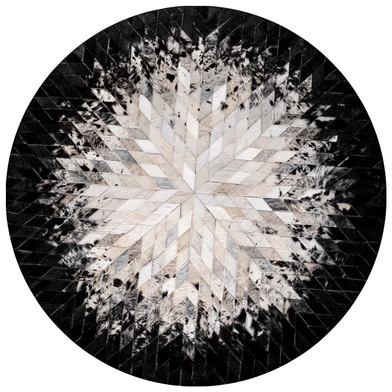 Fancy Pink Geometric Pattern Area Rug Cowhide Area Carpet Anti-Slip Washable Rug for Living Room