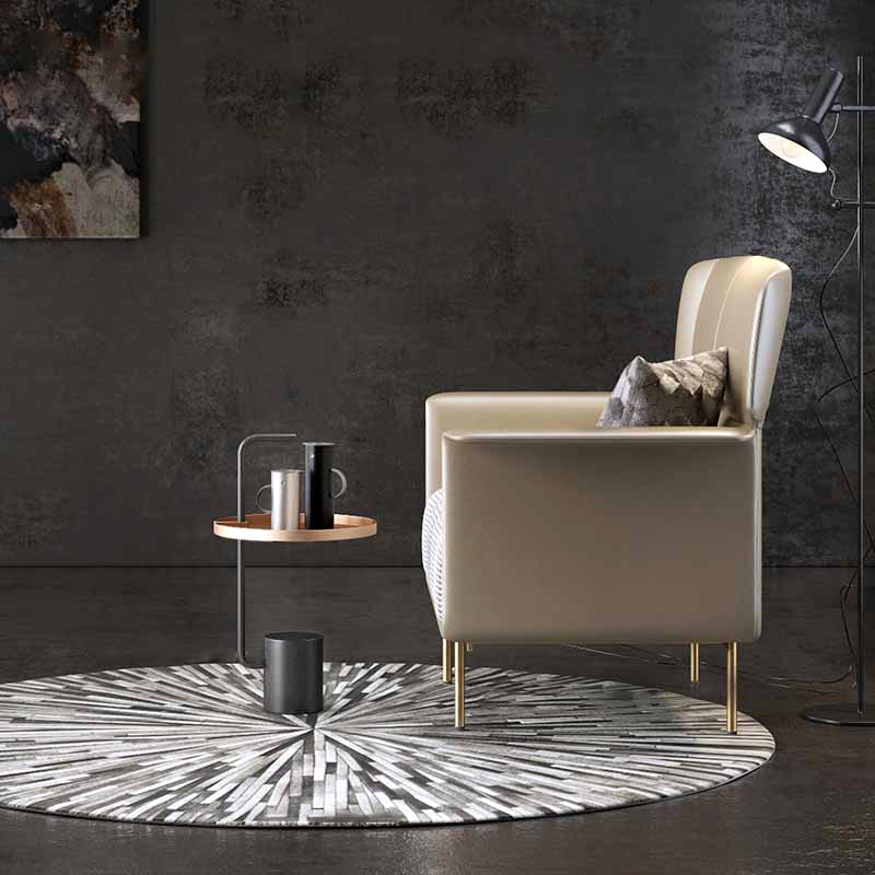 Fancy Pink Geometric Pattern Area Rug Cowhide Area Carpet Anti-Slip Washable Rug for Living Room