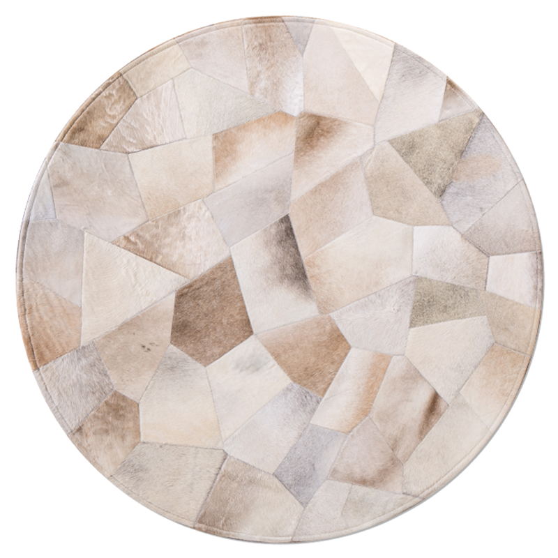 Fancy Pink Geometric Pattern Area Rug Cowhide Area Carpet Anti-Slip Washable Rug for Living Room