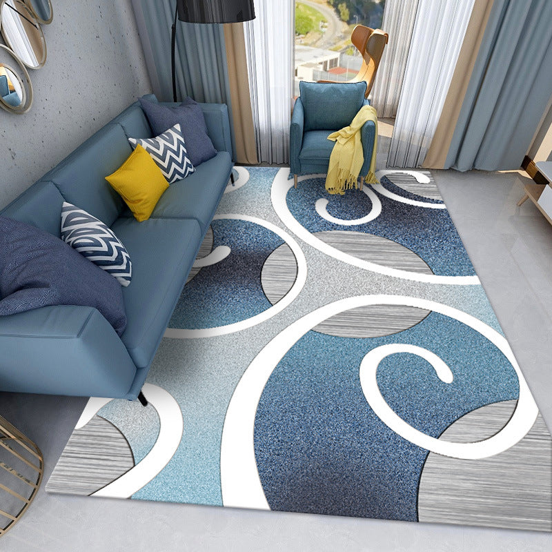Modern Geometric Indoor Rug Patchwork Simplicity Area Rug Polyester Anti-Slip Carpet for Living Room