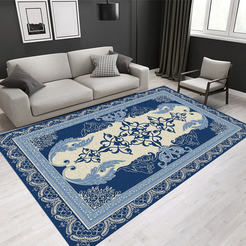 Nostalgia Tribal Pattern Area Rug Polyester Carpet Pet Friendly Indoor Carpet for Home Decoration