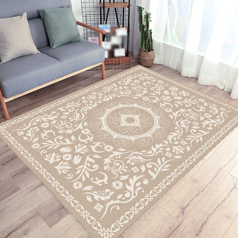 Nostalgia Tribal Pattern Area Rug Polyester Carpet Pet Friendly Indoor Carpet for Home Decoration