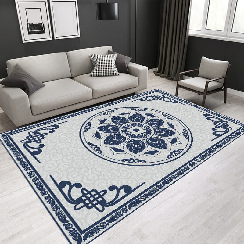 Nostalgia Tribal Pattern Area Rug Polyester Carpet Pet Friendly Indoor Carpet for Home Decoration