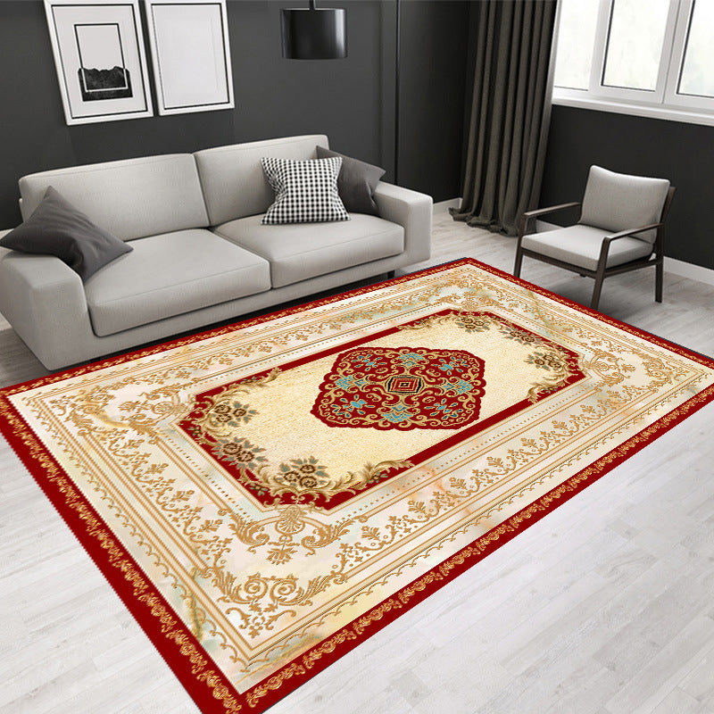 Nostalgia Tribal Pattern Area Rug Polyester Carpet Pet Friendly Indoor Carpet for Home Decoration