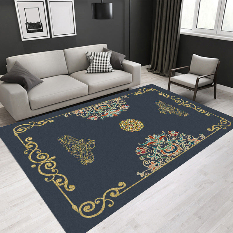 Nostalgia Tribal Pattern Area Rug Polyester Carpet Pet Friendly Indoor Carpet for Home Decoration