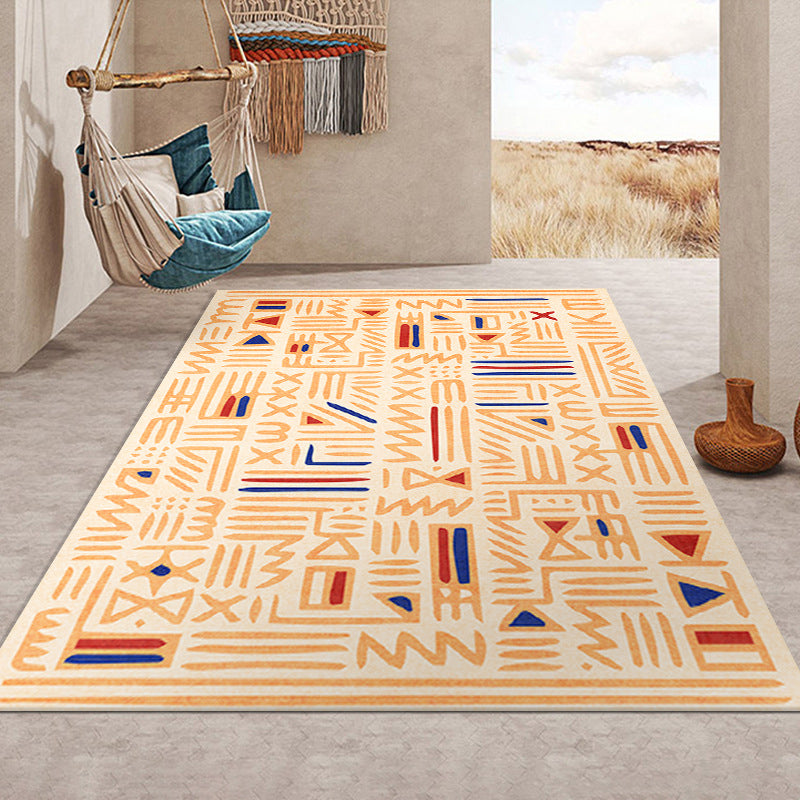 Bohemian Southwestern Print Rug Polyester Area Carpet Stain Resistant Indoor Rug for Living Room