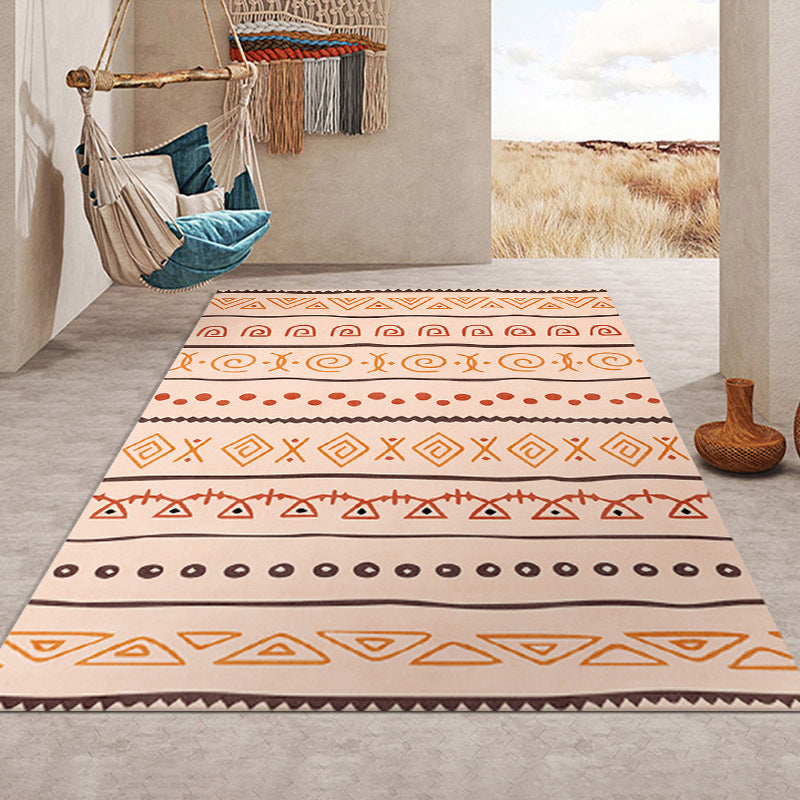 Bohemian Southwestern Print Rug Polyester Area Carpet Stain Resistant Indoor Rug for Living Room