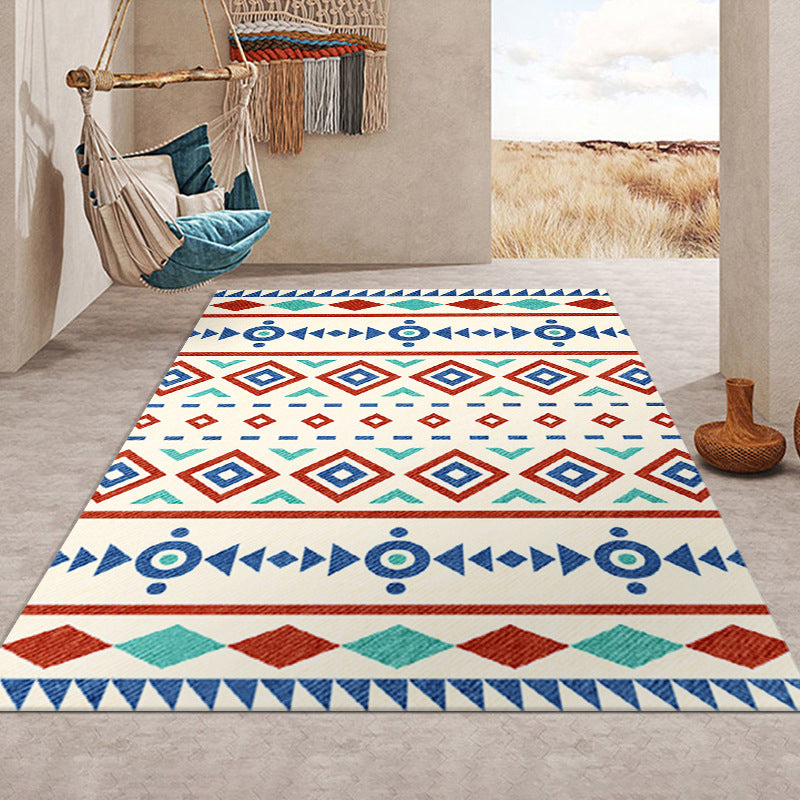 Bohemian Southwestern Print Rug Polyester Area Carpet Stain Resistant Indoor Rug for Living Room