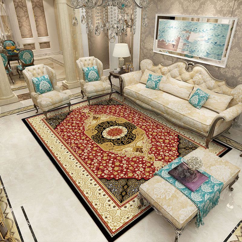 Gorgeous Modern European Area Rug Living Room Carpet Polyester Non-Slip Backing Area Rug