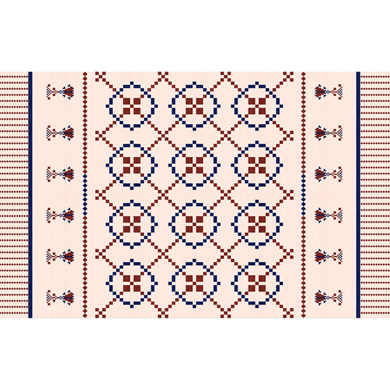 Mid-Century Geometry Pattern Rug Polyester Carpet Stain Resistant Area Rug for Home Decoration