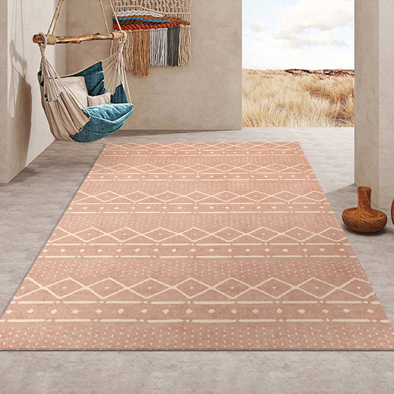 Mid-Century Geometry Pattern Rug Polyester Carpet Stain Resistant Area Rug for Home Decoration