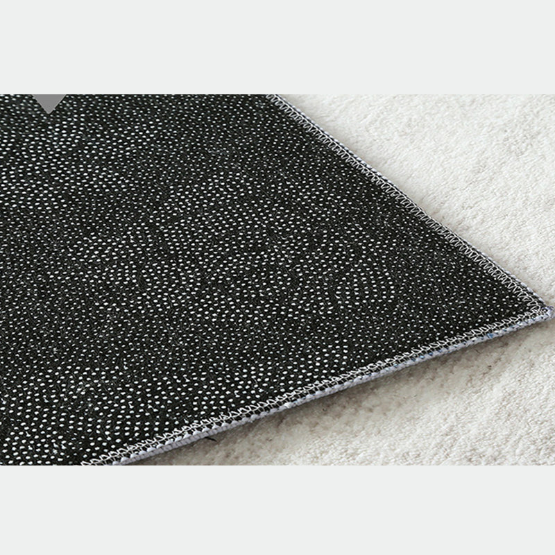 Gray Tribal Print Rug Polyester Bohemian Indoor Carpet Non-Split Backing Carpet for Home Decor