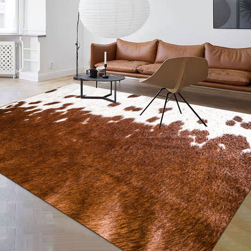 Western Panel Design Carpet Cowhide Indoor Rug Non-Slip Backing Area Carpet for Home Decoration