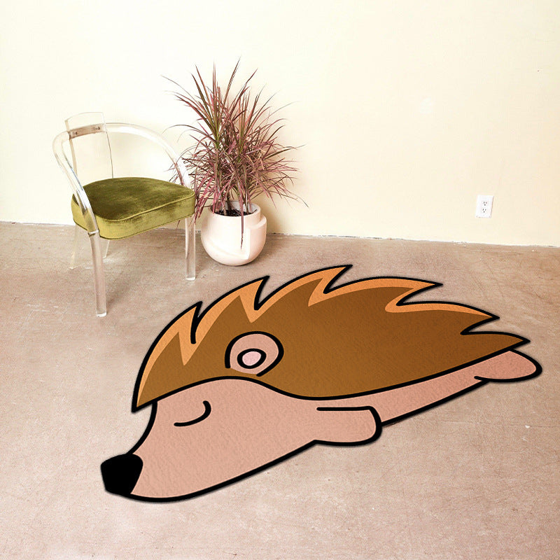 Black Animal Indoor Rug Polyester Casual Carpet Washable Area Rug for Living Room