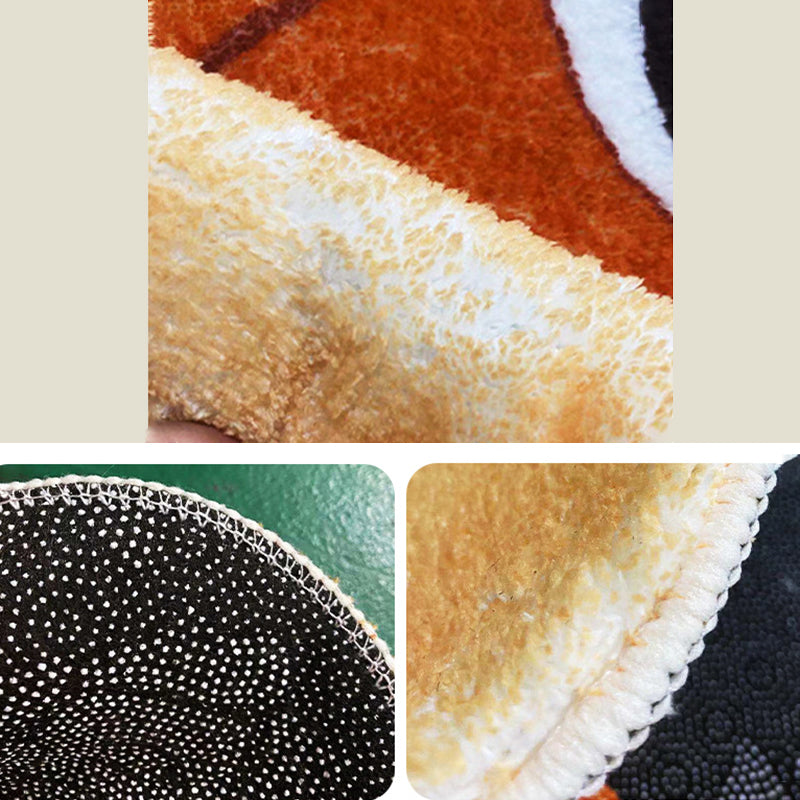 Orange Indoor Room Carpet Casual Animal Area Carpet Polyester Anti-Split Backing Rug