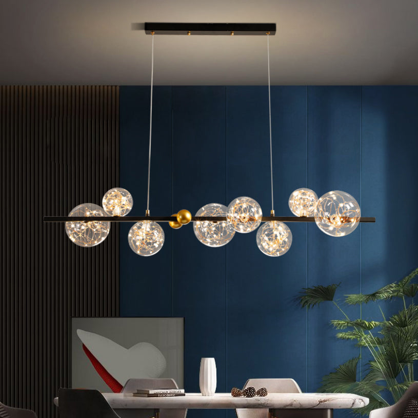 8 Light Kitchen Island Pendant Linear Chandelier Contemporary Island Lighting
