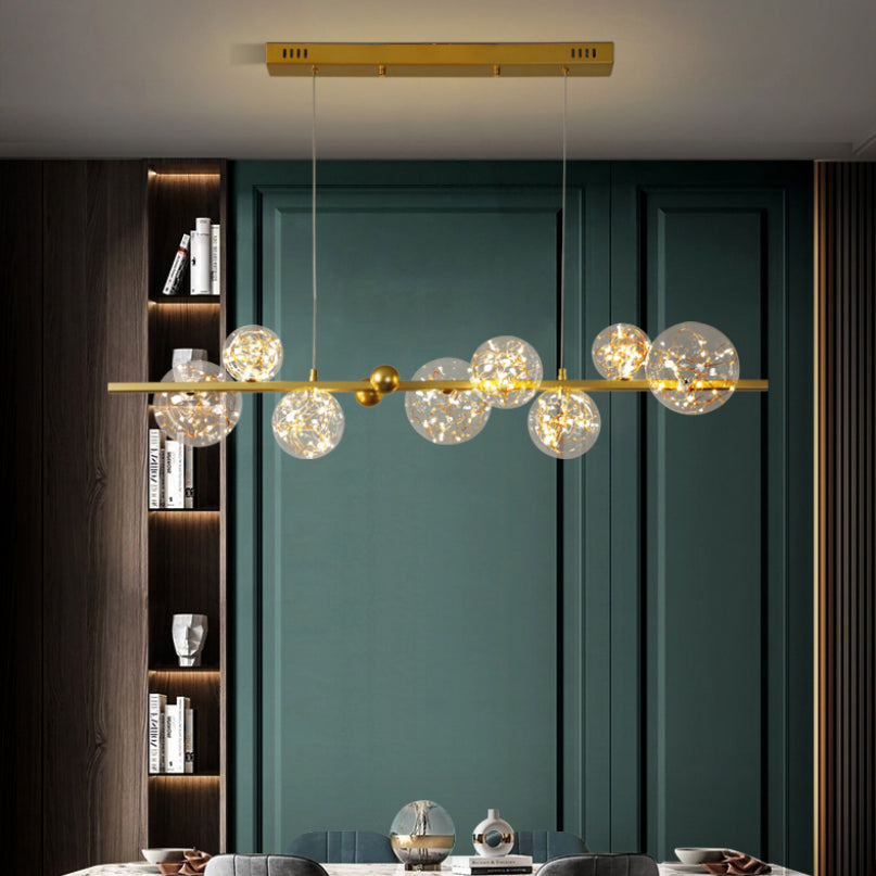 8 Light Kitchen Island Pendant Linear Chandelier Contemporary Island Lighting