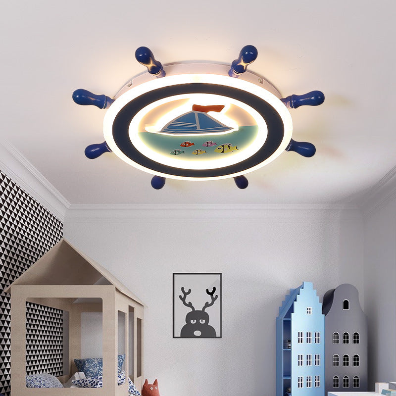 Anchor Flush Mount Ceiling Light 1 Light Acrylic Kids Flush Mount Ceiling Light for Bedroom