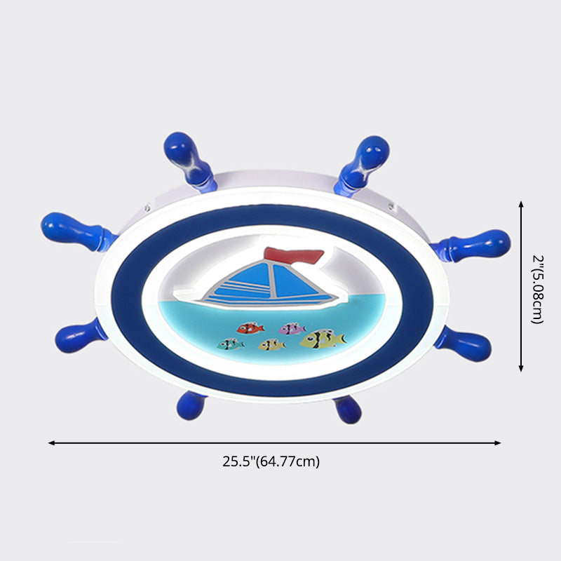 Anchor Flush Mount Ceiling Light 1 Light Acrylic Kids Flush Mount Ceiling Light for Bedroom