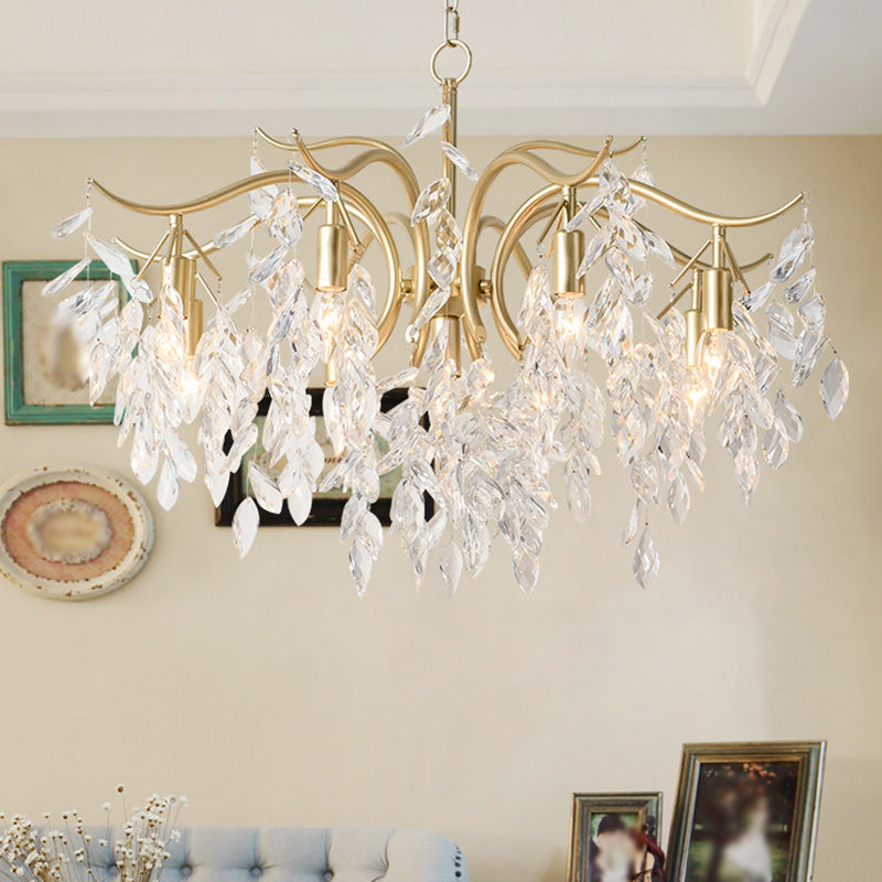 Branches Éclairage suspendu Aymordage Rustic Crystal Living Room Chandelier Pendant Light