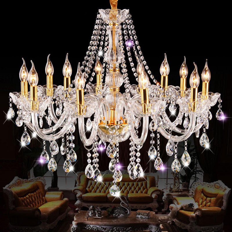 Lámpara de araña de velas iluminación de vidrio tradicional iluminación para restaurante