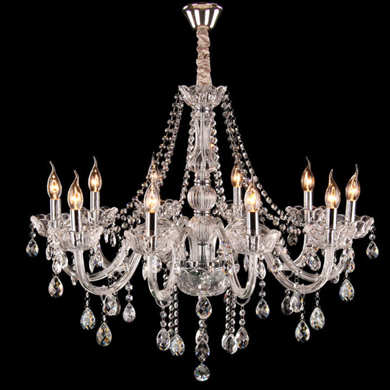 Lámpara de araña de velas iluminación de vidrio tradicional iluminación para restaurante