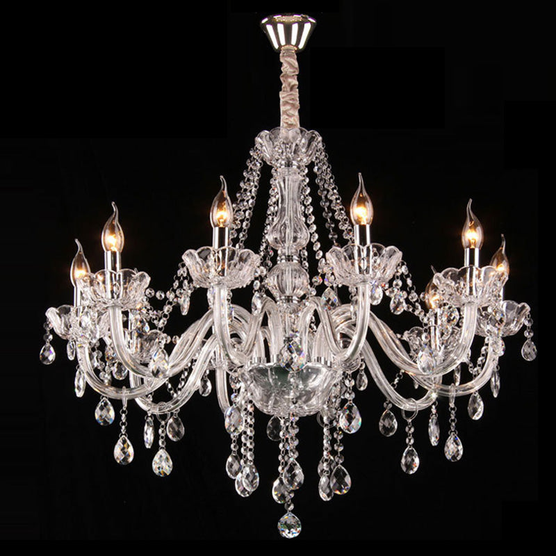 Lámpara de araña de velas iluminación de vidrio tradicional iluminación para restaurante