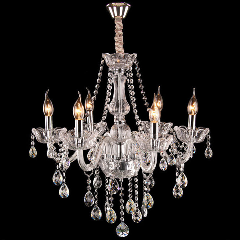Lámpara de araña de velas iluminación de vidrio tradicional iluminación para restaurante