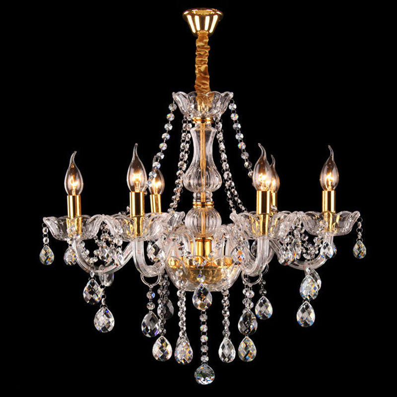 Lámpara de araña de velas iluminación de vidrio tradicional iluminación para restaurante