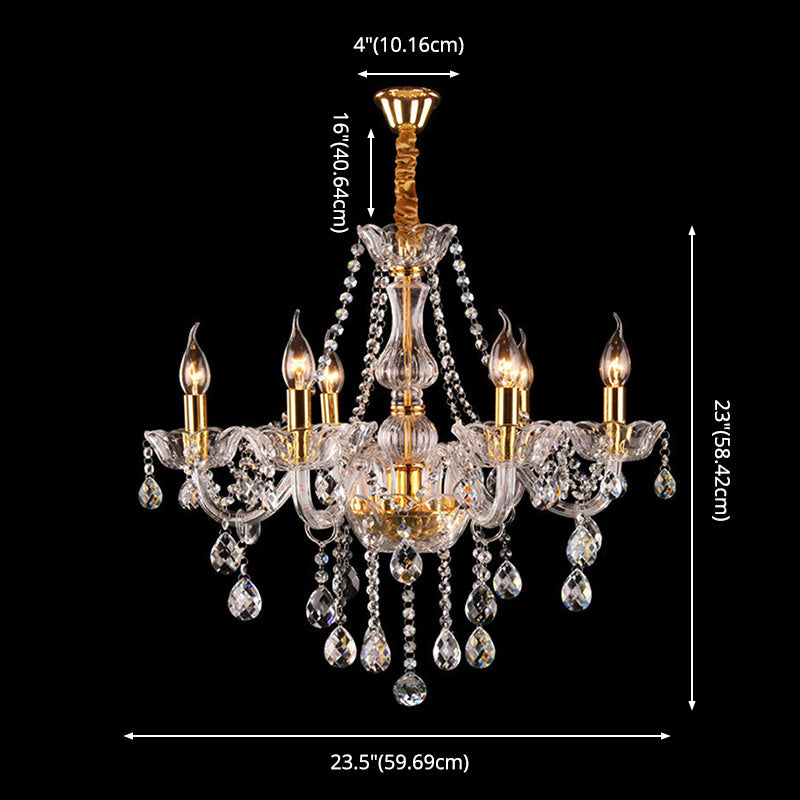 Lámpara de araña de velas iluminación de vidrio tradicional iluminación para restaurante