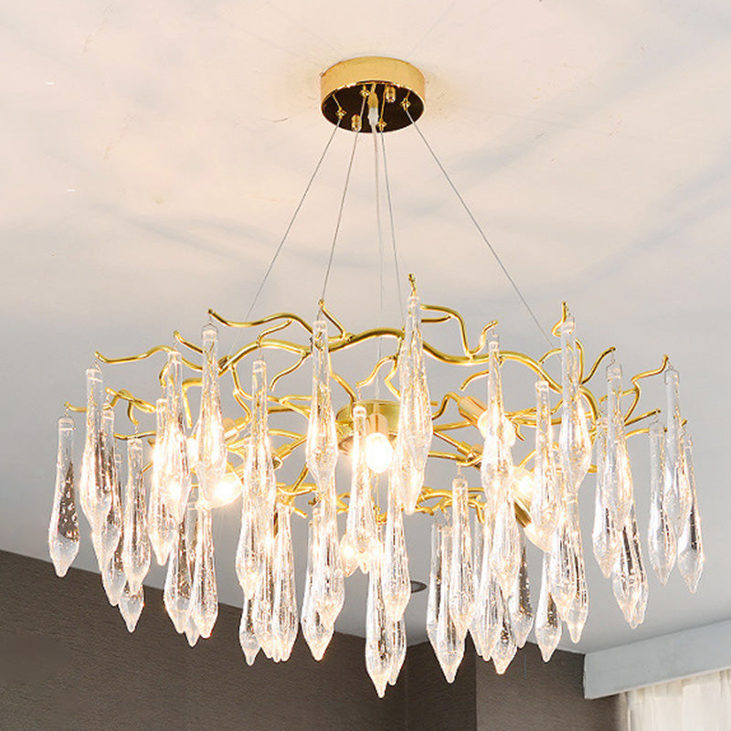 Branches Éclairage suspendu Aymordage Rustic Crystal Living Room Chandelier Pendant Light