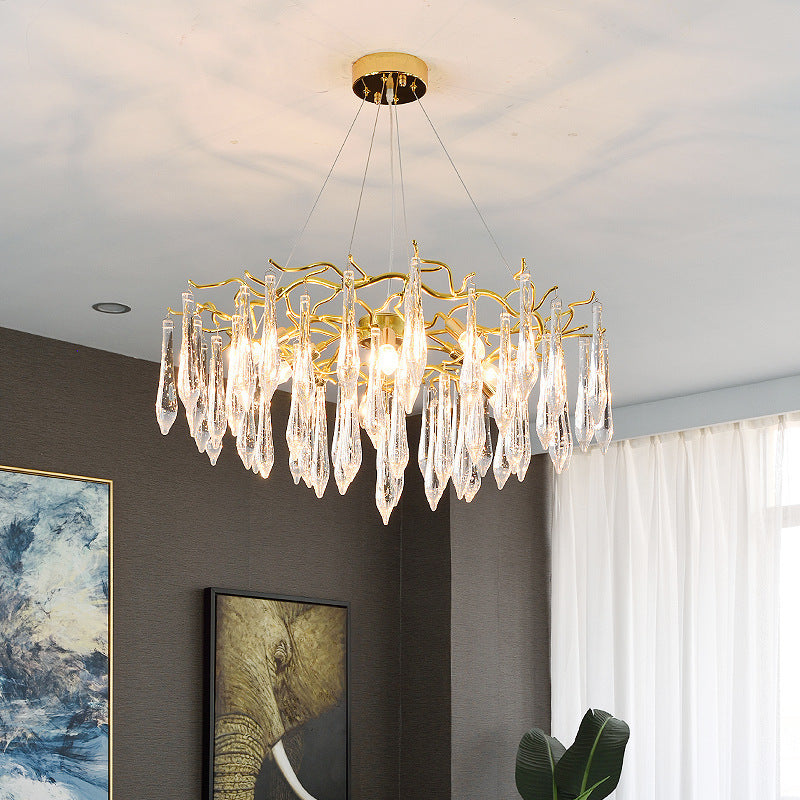 Branches Éclairage suspendu Aymordage Rustic Crystal Living Room Chandelier Pendant Light