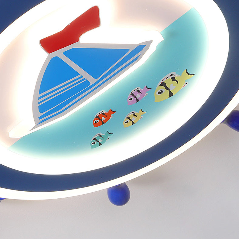 Anchor Flush Mount Ceiling Light 1 Light Acrylic Kids Flush Mount Ceiling Light for Bedroom