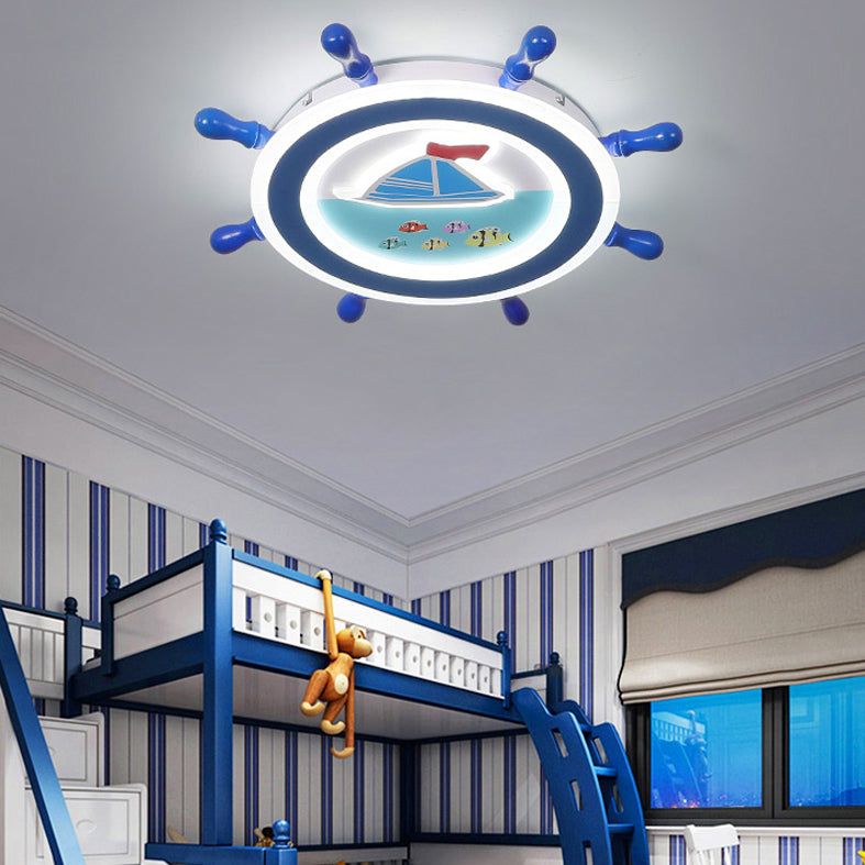 Anchor Flush Mount Ceiling Light 1 Light Acrylic Kids Flush Mount Ceiling Light for Bedroom